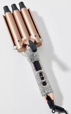 New In Box Glitz And Glam Digital Hair Waver Silver Diamond RHINESTONE Hair Iron