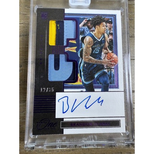 2019-20 Panini One and One Rookie Dual Jersey Auto Purple Brandon Clarke RC /35 - Picture 3 of 3