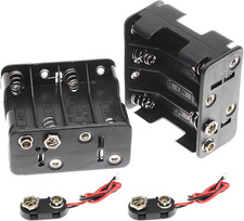 QTEATAK 2Set 8 X AA Thicken Battery Holder with I Type Wired Battery Clip Standa