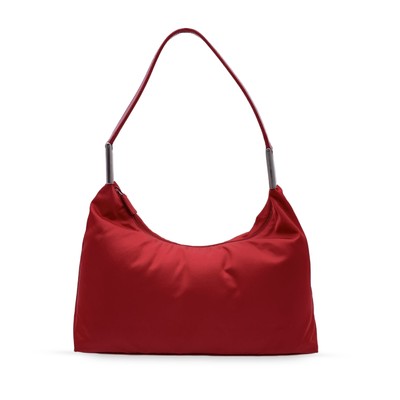バッグ 04aw prada Tessuto nylon hobo bag Authentic Prada Red Tessuto Nylon Hobo Bag with Leather Strap | eBay
