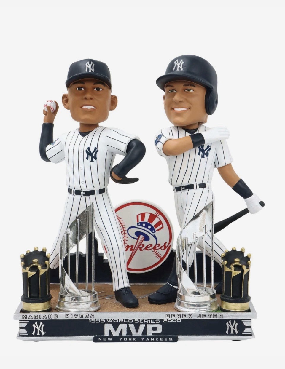 NY Yankees 1999 2000 World Series MVP Derek Jeter Mariano Rivera BOBBLEHEAD LE
