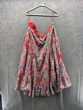 Lauren Ralph Lauren Dress Womens 2X Red Paisley Cowl Neck Ruffle Sundress