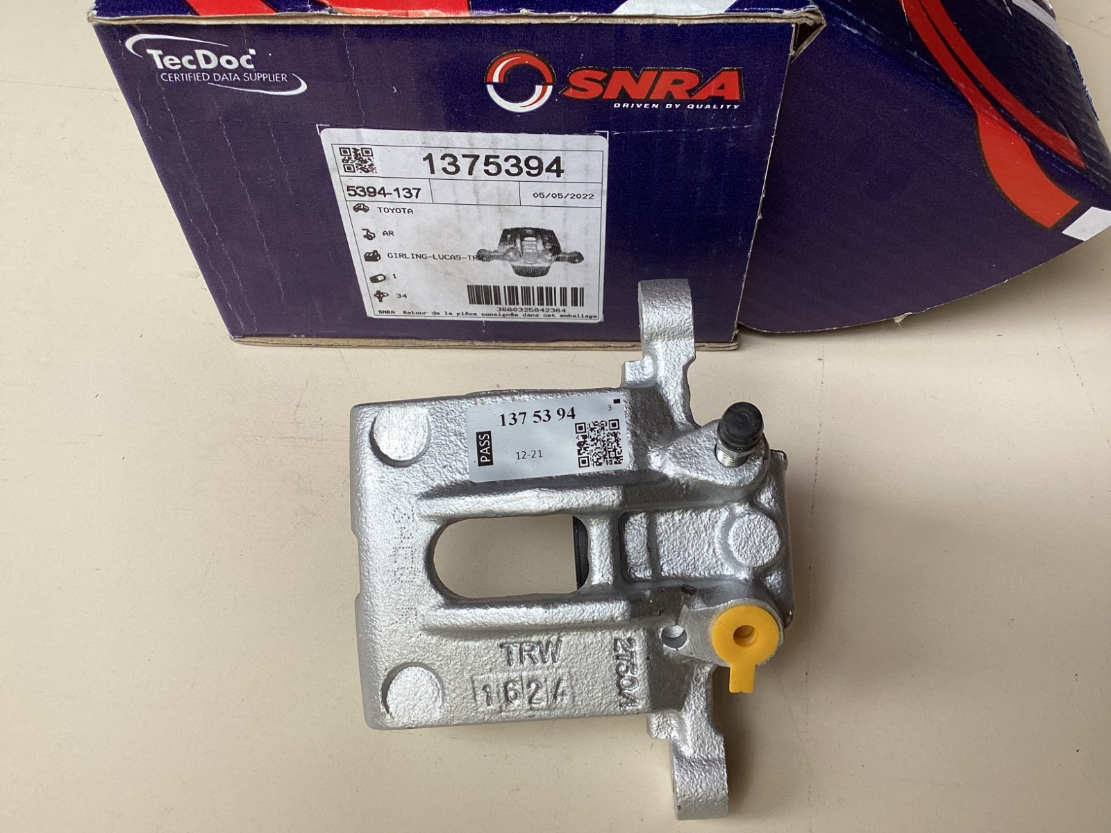 Étrier de frein SNRA 1375394 Toyota Corolla étrier arrière de remplacement