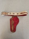Vintage Gun Holster. White Leather And Red  And Silver Decorations. — photo 6