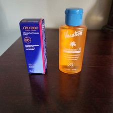 Vacation Chardonnay Oil SPF 30 1oz  Shiseido Ultimate SPF 60 .5 oz NEW