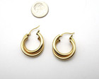 14K Yellow Gold Double Hoop Earrings 3.0 Gr [E368] — photo 5