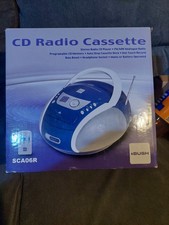 Bush SCA06R Portable CD Player Radio Cassette Recorder Blue Tested Working