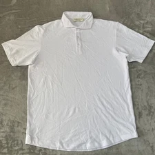 Collars & Co Luxury Pique Cotton Polo Shirt Men XL White Stretch New NWOT Defect