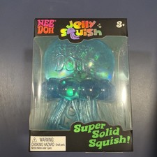 Blue NeeDoh Jelly Squish Glitter Jellyfish Stress Toy Squishy Squeeze Nee Doh