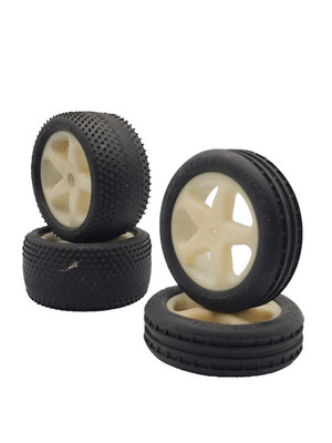 Team Losi Racing & Proline tires front and rear on star wheels 1/10