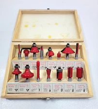15pc DIY Carbide Router Bit Set 1/4" Shank and Wood Commercial Woodworking Tools