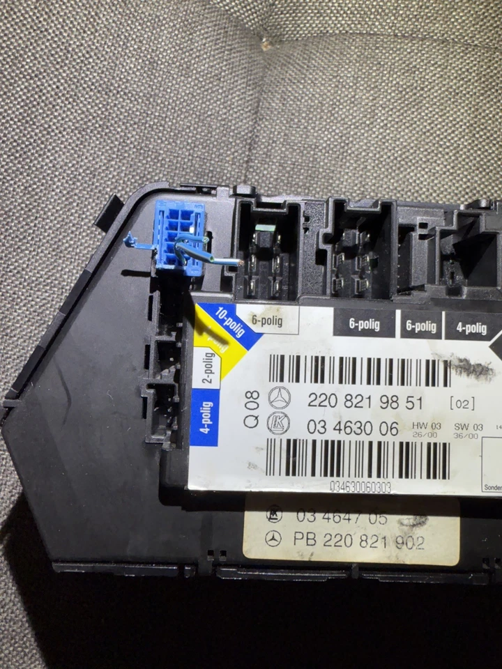 Interruptor de control asiento delantero pasajero mercedes s430 s500 2000-2006 220 821 98 51 Foto 4 de 4