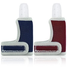 2 Pieces Silicone Toddler Baby Finger Guard with Breathable Wrist Blue, Red