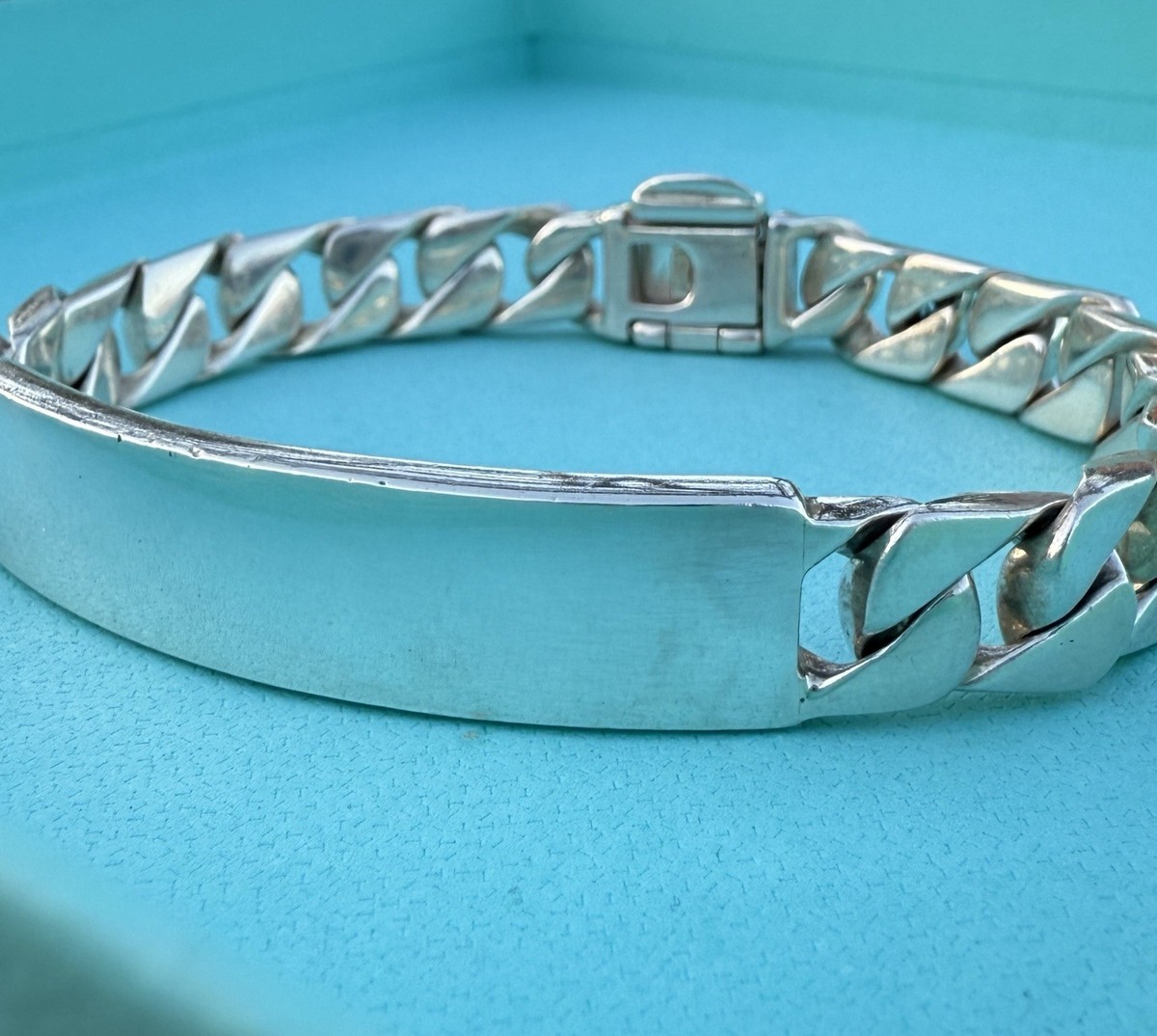 Tiffany & Co. Heavy Chain Curb Link ID Sterling Silver Bracelet | eBay