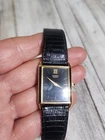 VTG Seiko Men Watch Gold Stnlss Steel Black Leather Quartz 7430-564B RARE *READ