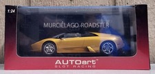 AutoArt 1:24 Scale Slot Racing   Gold LAMBORGHINI Murcielago Roadster Slot Car