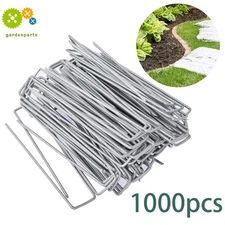 6" 11 Gauge Landscape Staples Garden Stakes Galvanized Sod Staples 1000 Pack