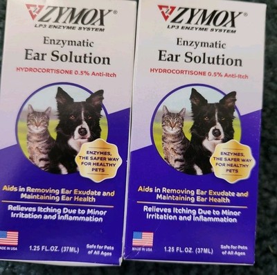 2 X Enzymatic Ear Solution Anti-Itch for Dogs and Cats (1.25 oz) Exp 2027