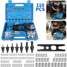 Professional Hand Rivnut Nut Thread Riveter Gun Repair Tool Kit M3-M12 Mandrels