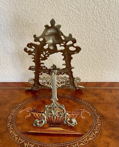 Antique/Vintage Rococo Revival Polished Brass Table Display Easel 15" Height - Picture 8 of 8