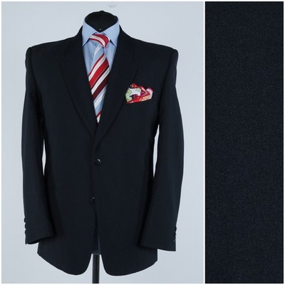 Mens Vintage Sport Coat 42R US Size LANCELOT Black Blazer Jacket