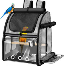 Bird Carrier Bag with Indestructible Stainless Steel Mesh, Bird Travel Cage with