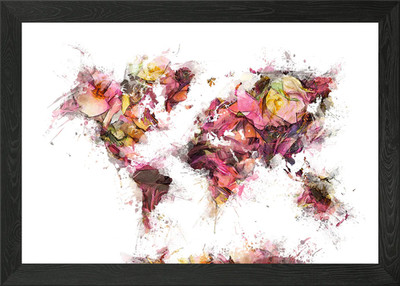 Weltkarte 2036 Gerahmtes Wandbild Poster Leinwanddruck Bild