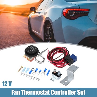 Universal 12V Car Electric Radiator Fan Thermostat Controller Kit Pack ...