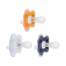 One-Piece Silicone Baby Pacifier, Symmetrical Soother, 6-18M, 3 Pack
