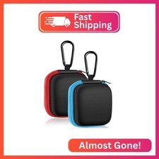 MOLOVA 2Pack Square Earbud Case Portable EVA Carrying Case Storage Bag Cell Phon