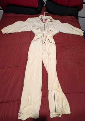Colmar Sportswear One Piece Suit Beige And White Color With Gold Finishing