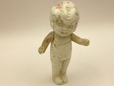 ANTIQUE BISQUE DOLL FROZEN CHARLOTTE MINIATURE JAPAN JOINTED ARMS  3”in  (G1565)