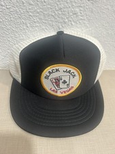 NOS Vintage Black Jack Las Vegas Gambling SnapBack Trucker Hat Free Shipping