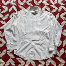 J Press White Cotton Tuxedo Shirt Mens 16.5-34 As Is Used