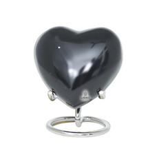 Satori Onyx Heart Brass Keepsake Urn for Ashes   Timeless Love Memorial