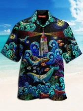 Undersea Unisex Adult, Tropical Hawaiian Shirt, Aloha Party