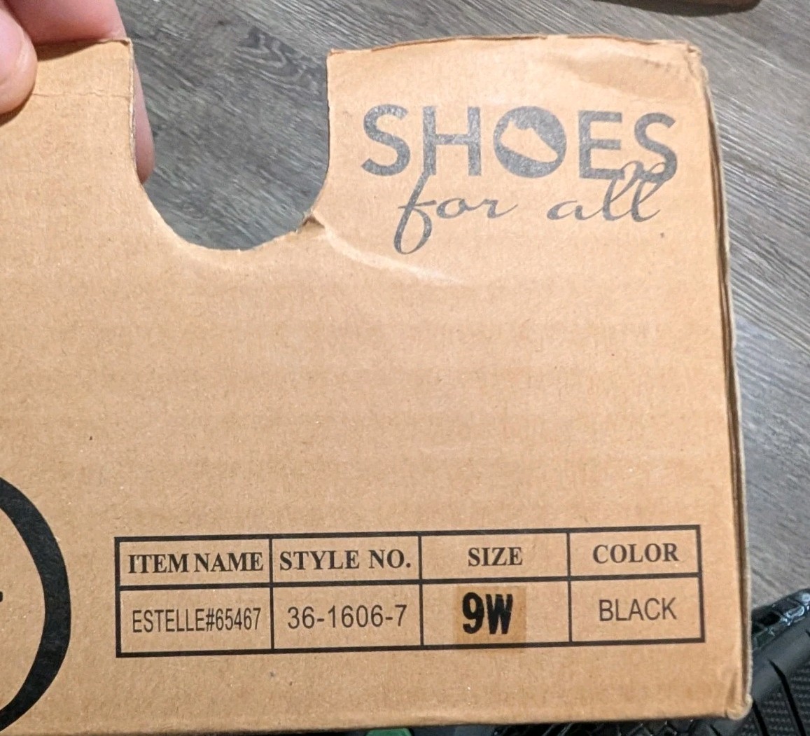 Comfortview  Leisa Slip On Flat shoes  black crocodile-textured patent Mule 9w