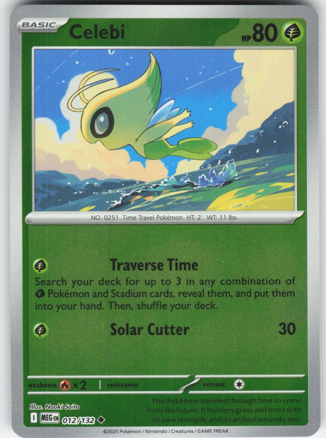 Celebi Uncommon ME01: Mega Evolution 012/132 LP-NM (Reverse Holo)