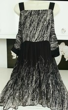 Black Goth Emo Oversized Cold Shoulder Dipped Hem Smock Top Dress 10 12 14 