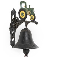 TüRglocke Glocke Traktor Trecker GrüN TüRklingel Gartendeko GußEisen Rustikal
