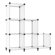 AWTATOS 6 Cube Closet Storage Shelves DIY Stackable Translucent Clothes Stora...