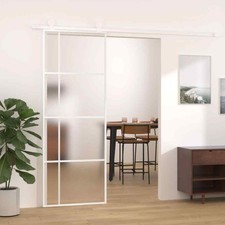 Sliding Door ESG Glass and Aluminium 102.5x205 cm White Interior HOT