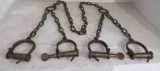 Antique Style Handcuffs Shackles Props - With 4 Cuff 2 Key Working Cuff