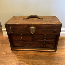 7 Drawer Machinist Tool Box Gerstner Yale Lock 5 Latch Top Vintage Old Antique