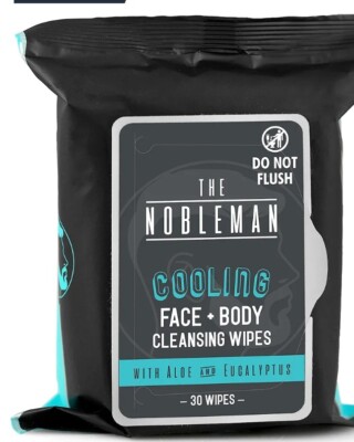 40 THE NOBLEMAN MEN'S PORE REFINING FACE + BODY TEA CHARCOAL CLEANSING WIPES