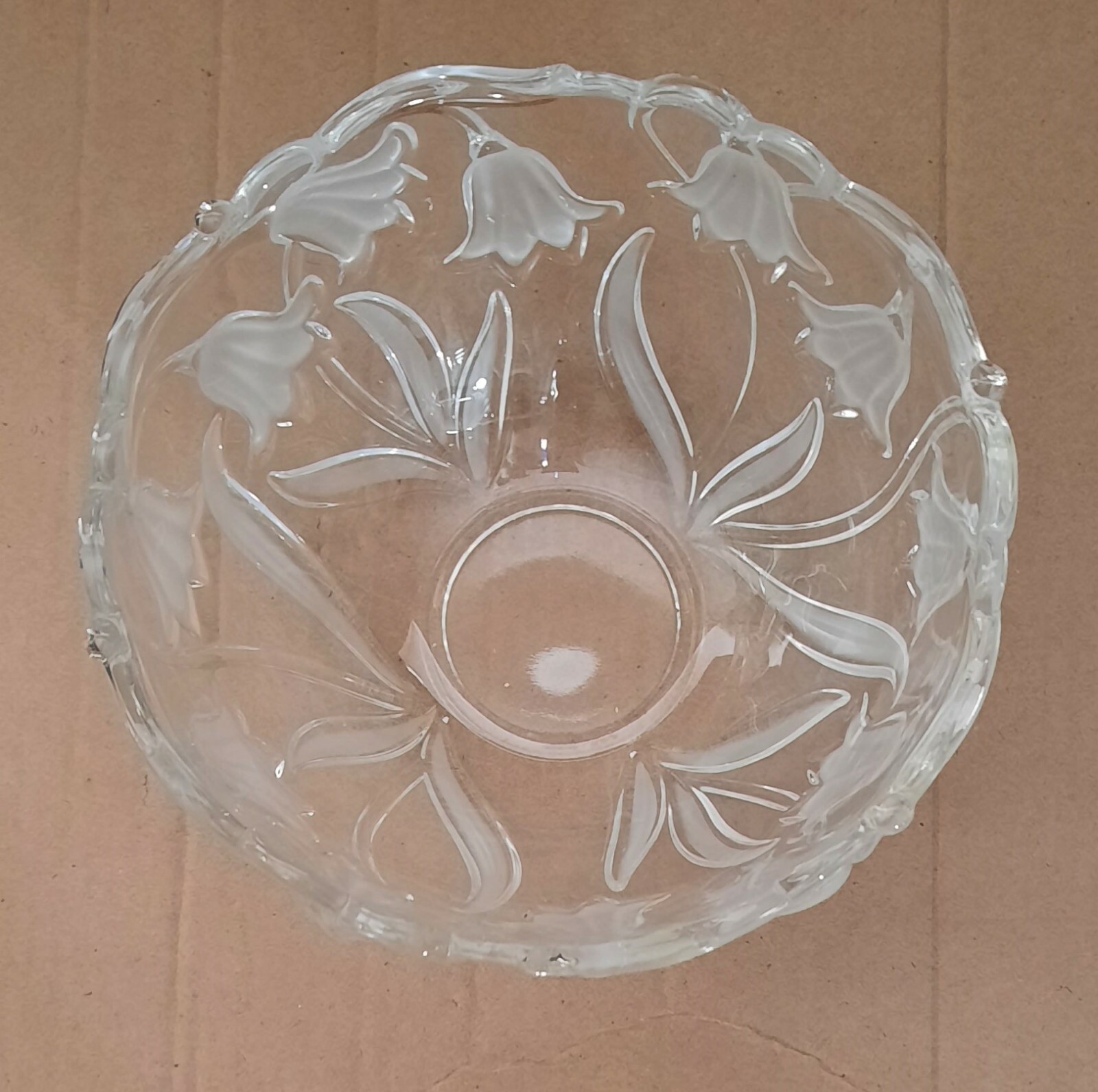 Mikasa Crystal Serving Bowl with Frosted Bluebells 8" Germany eBay