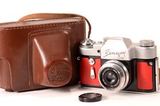 Rare ZENIT 3M Red Serviced CLA SLR Film Camera Industar-50 Lens f3.5/50mm