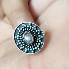 Labradorite Blue Gemstone 925 Sterling Silver Women's Handmade Design Ring /p938