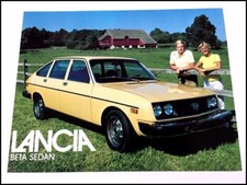1978 1979 Lancia Beta Sedan Vintage Car 1-page Sales Brochure Card