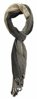 Tigertie Schal In Beige Schwarz Gemustert Mit Fransen - Gr. 180 X 50 Cm